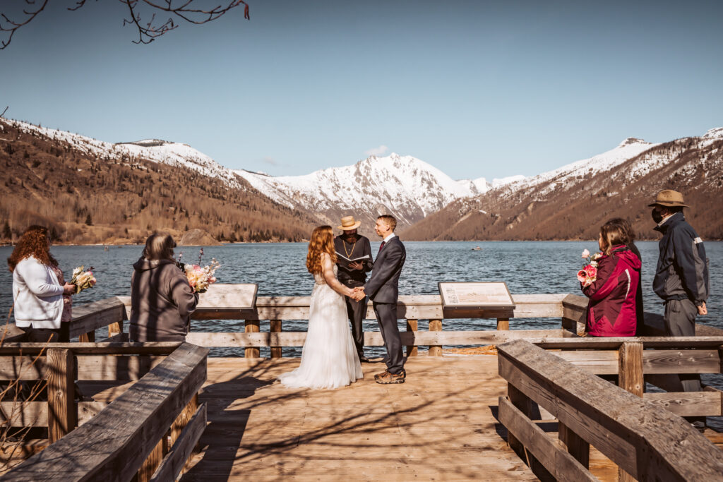 an elopement ceremony in Mount Saint Helen's