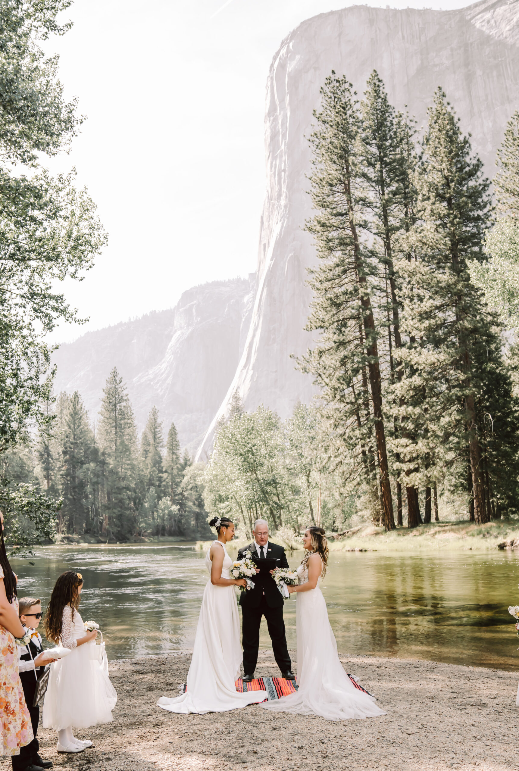 An Elopement ceremony with two ladies in Yosemite Valley