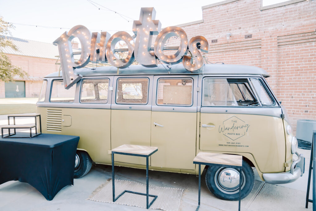 Wedding photo booth made from a vintage Volkswagen van