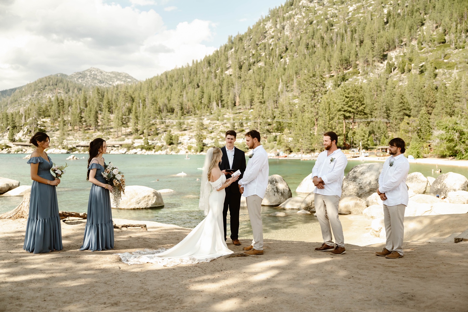 Outdoor Sand Harbor wedding ceremony