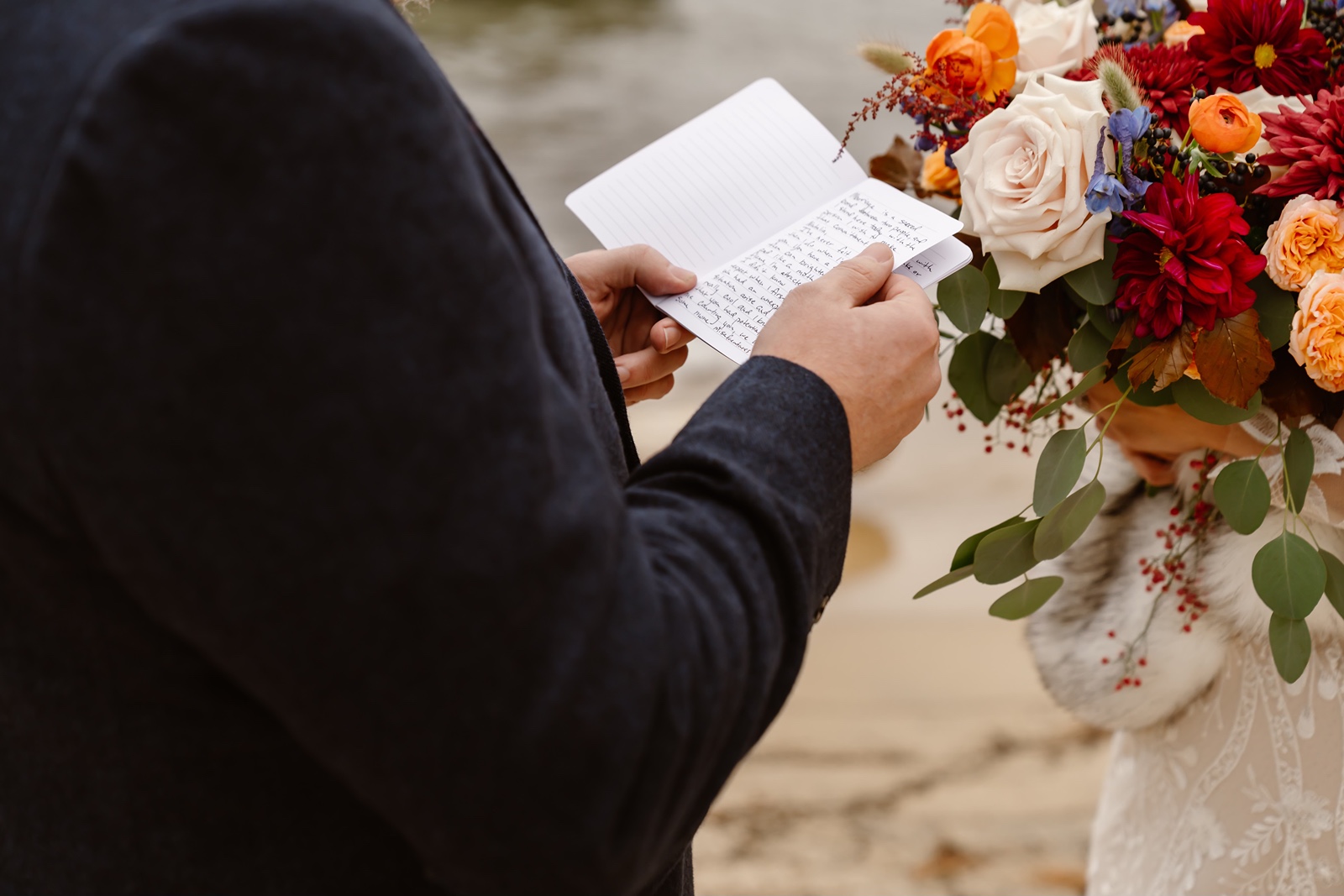 Bride and groom say vows at Sand Harbor wedding ceremony
