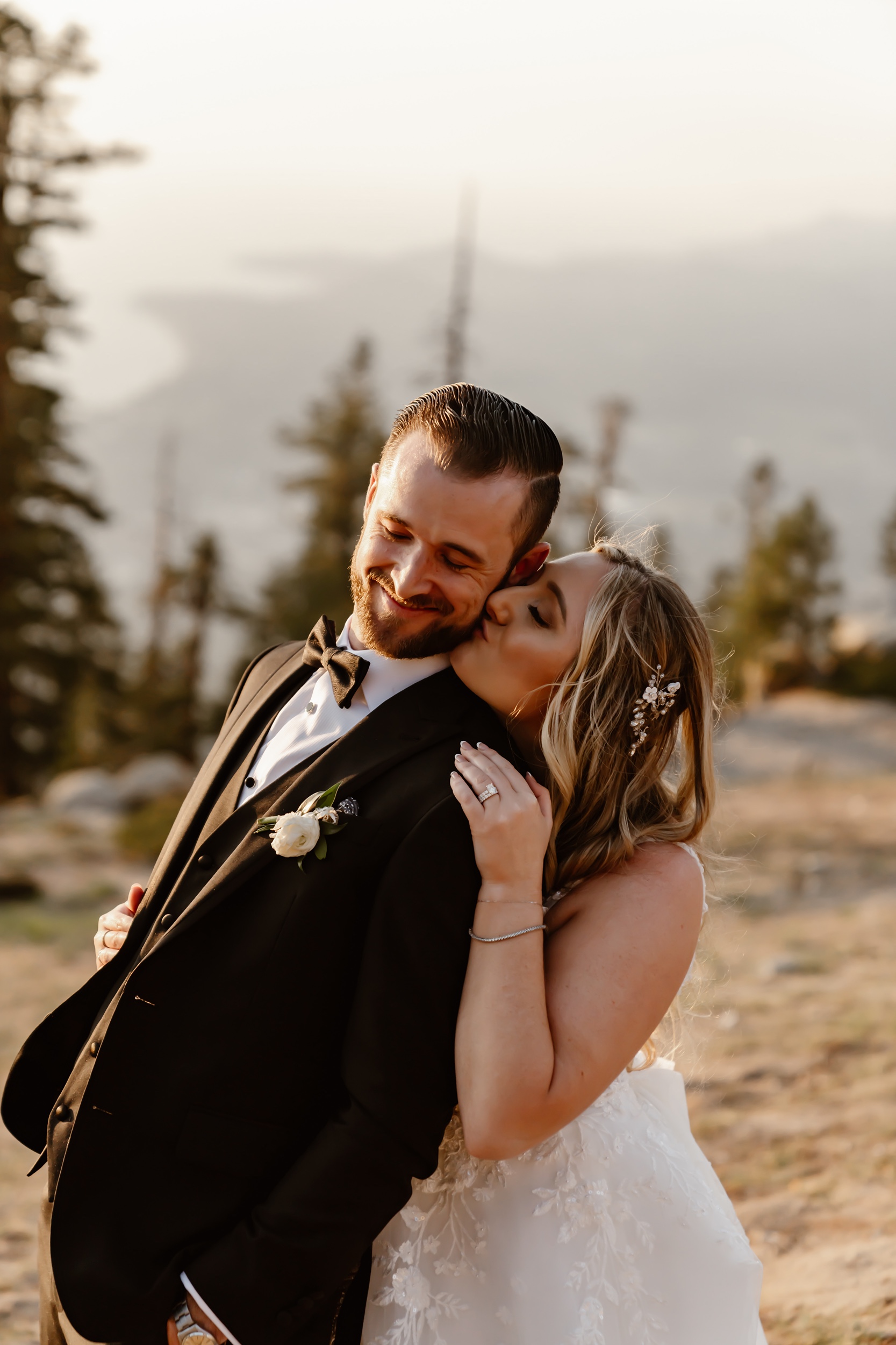 Couples portraits at Heavenly Ski Resort wedding
