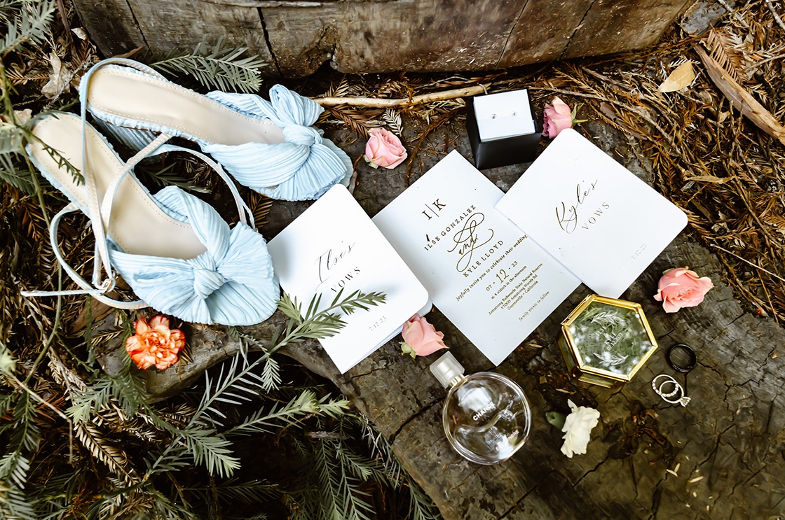 Forest elopement invitations