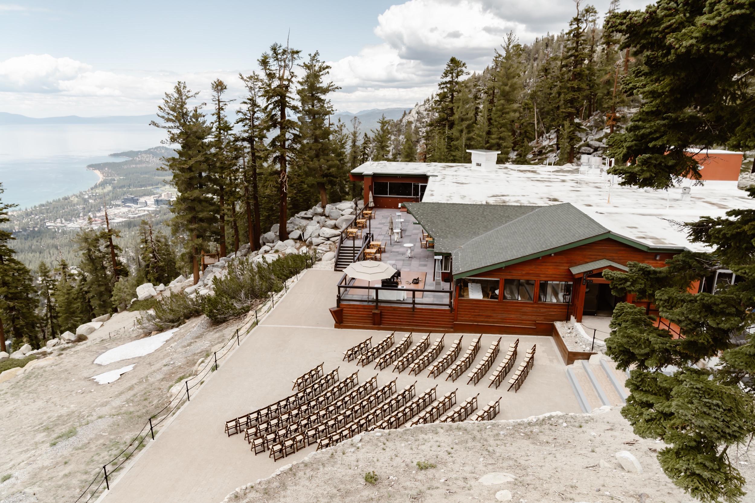 Heavenly Lake Tahoe wedding ceremony setup