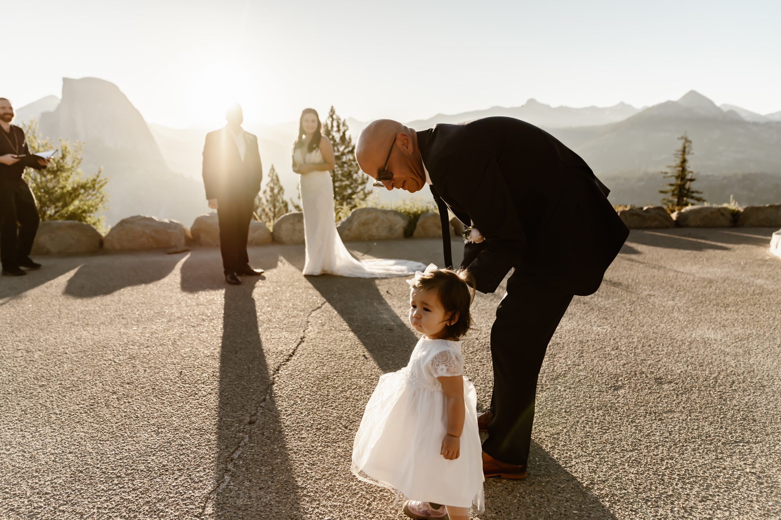 Couple at their Glacier Point wedding ceremony