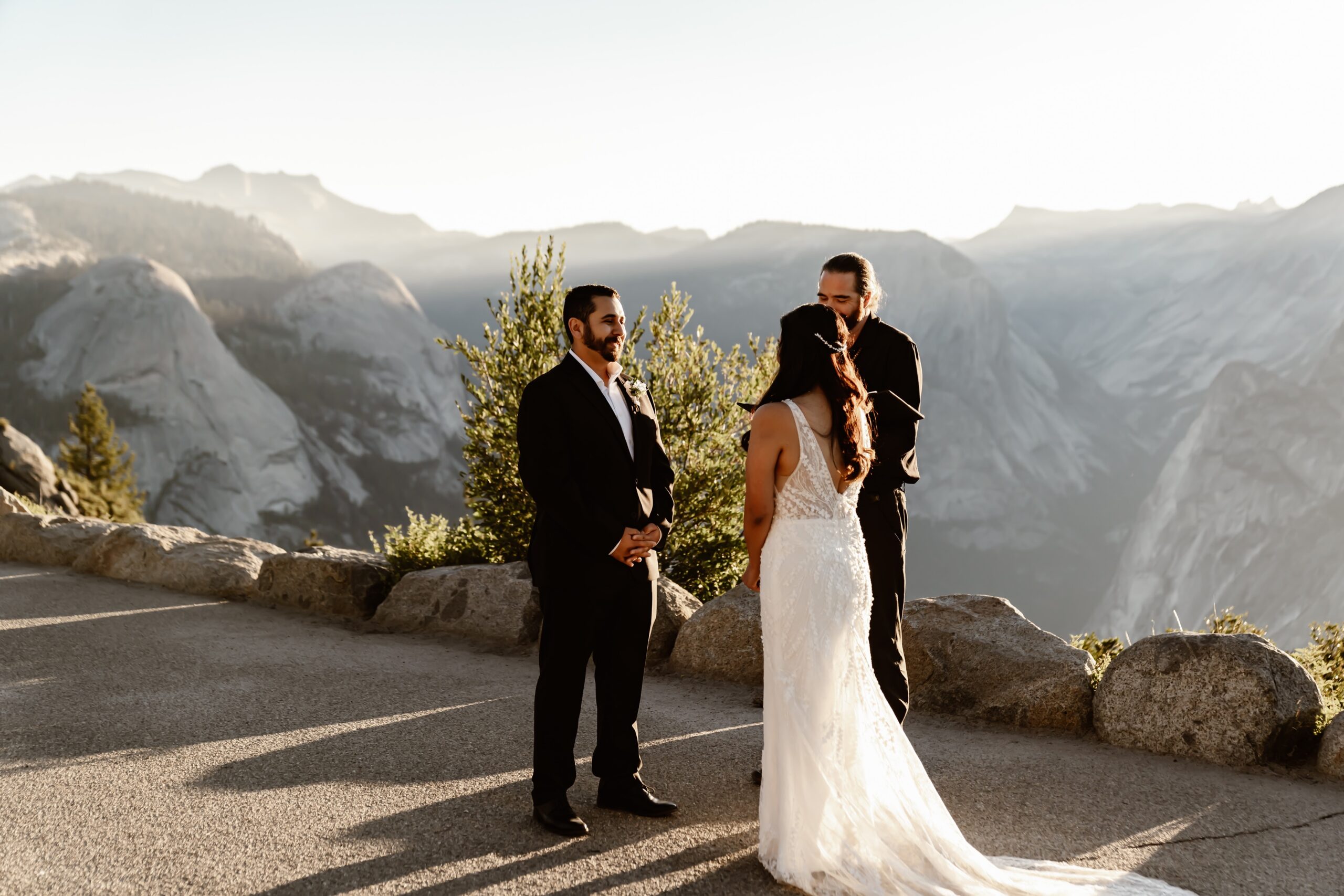 Couple says vows with Glacier Point backdrop