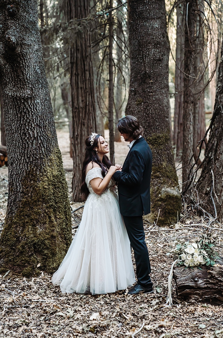 Couple at their Grass Valley, CA wedding venue