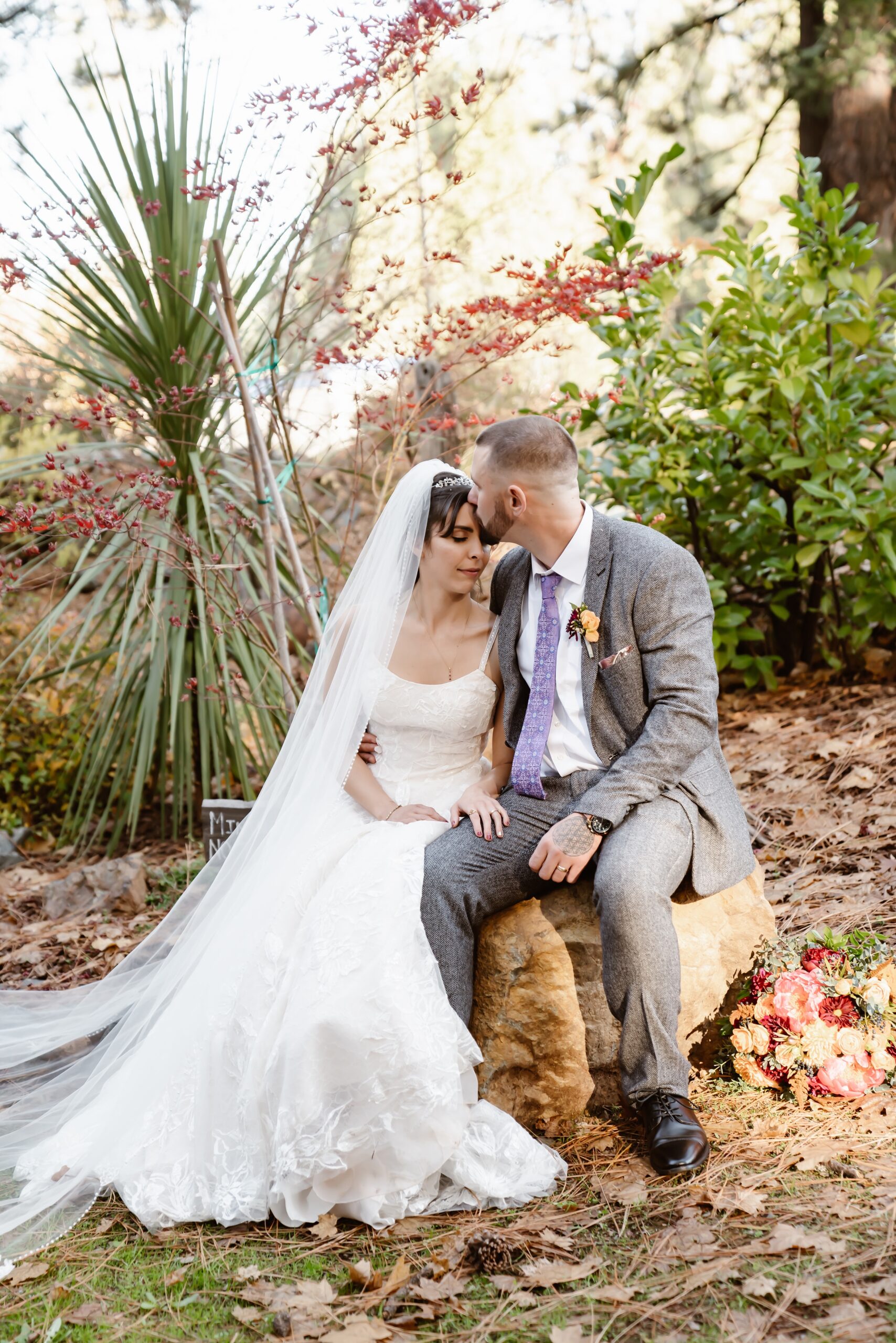 Bride and groom at their Nevada County Fairgrounds wedding