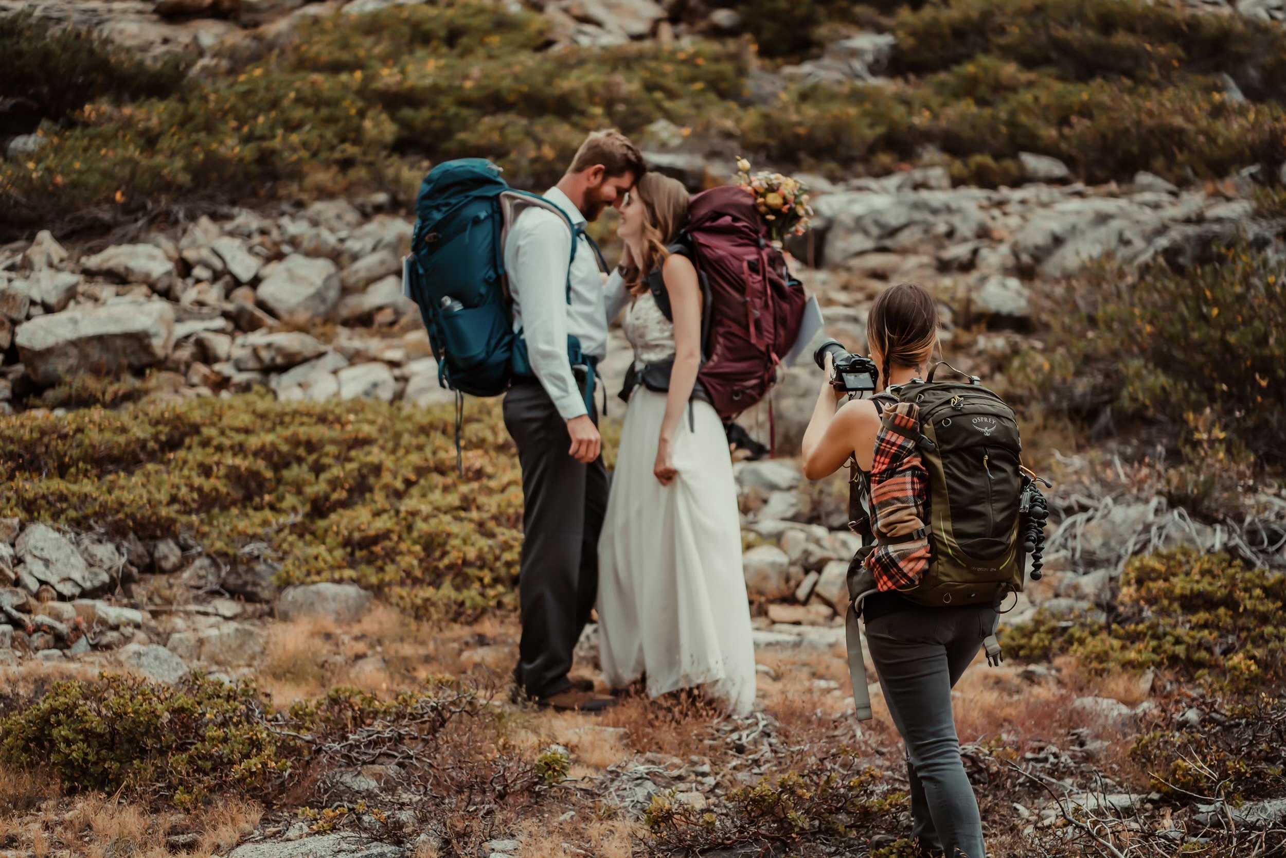 California elopement photographer takes picture of bride and groom