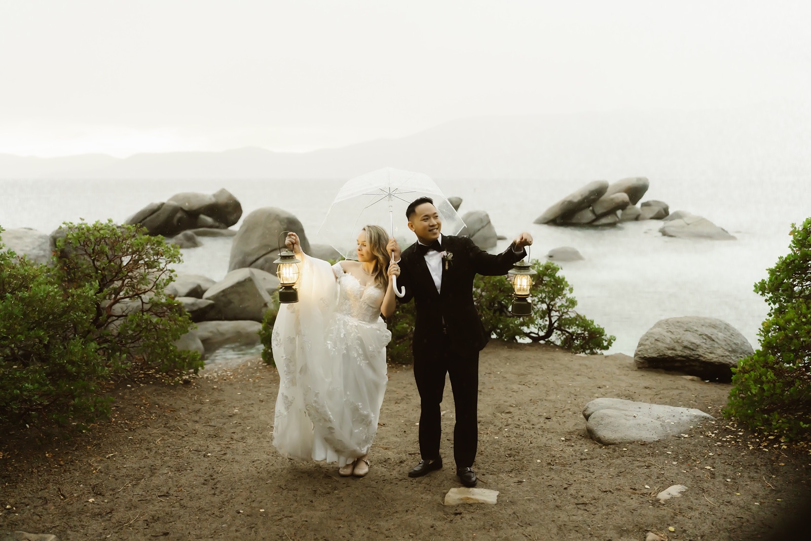 Bride and groom at Logan Shoals elopement