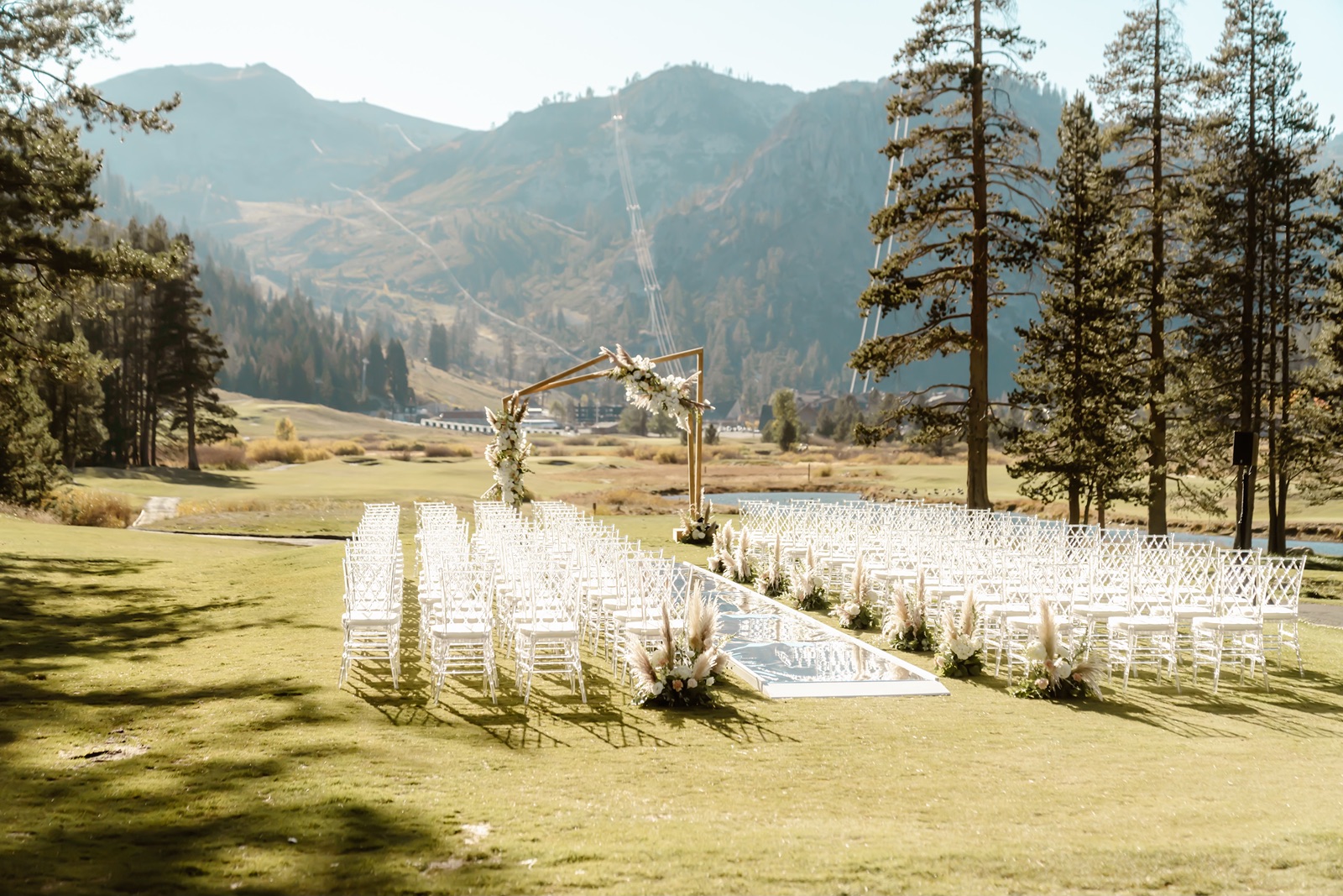 Wedding ceremony setup for the Everline Resort and Spa outdoor wedding ceremony