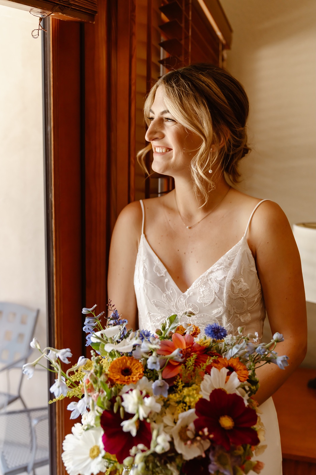 Bride getting ready for her Palisades Tahoe wedding