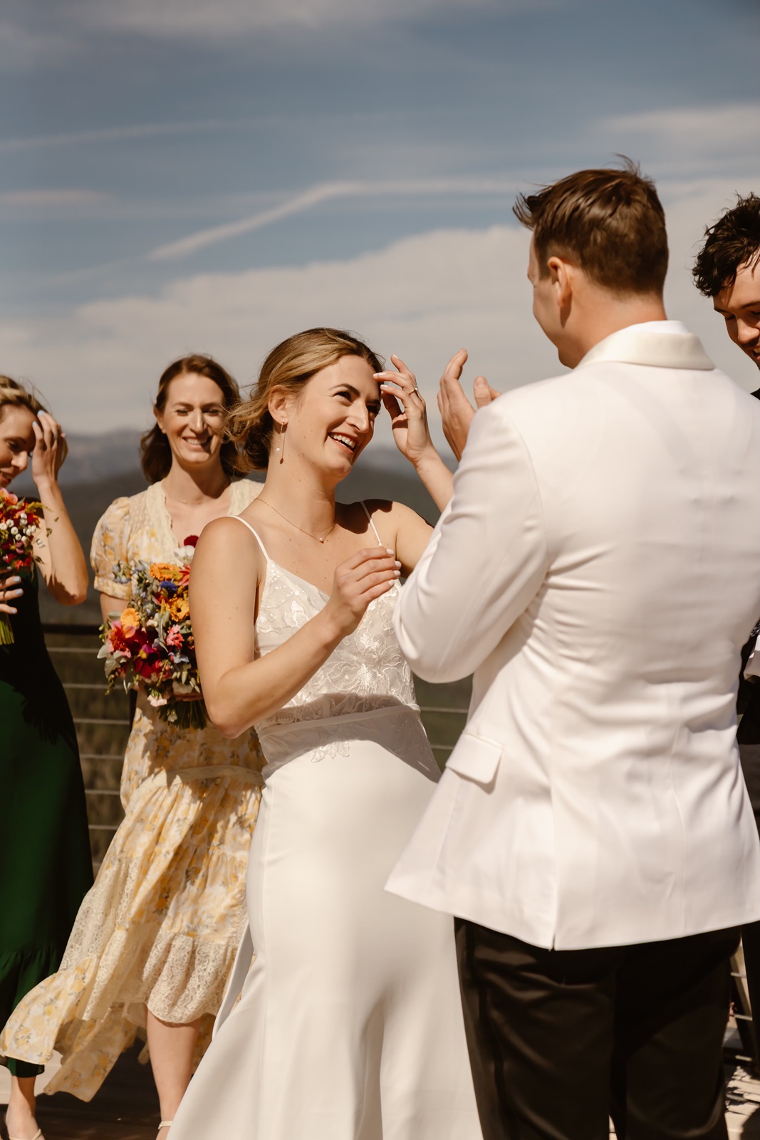 Bride and groom say their vows at High Camp Palisades