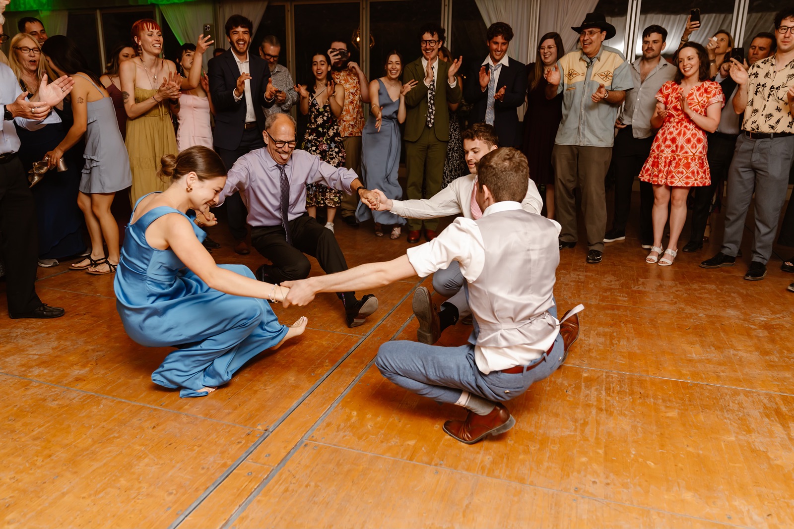 Guests had fun on the dance floor at the Convict Lake Resort wedding reception