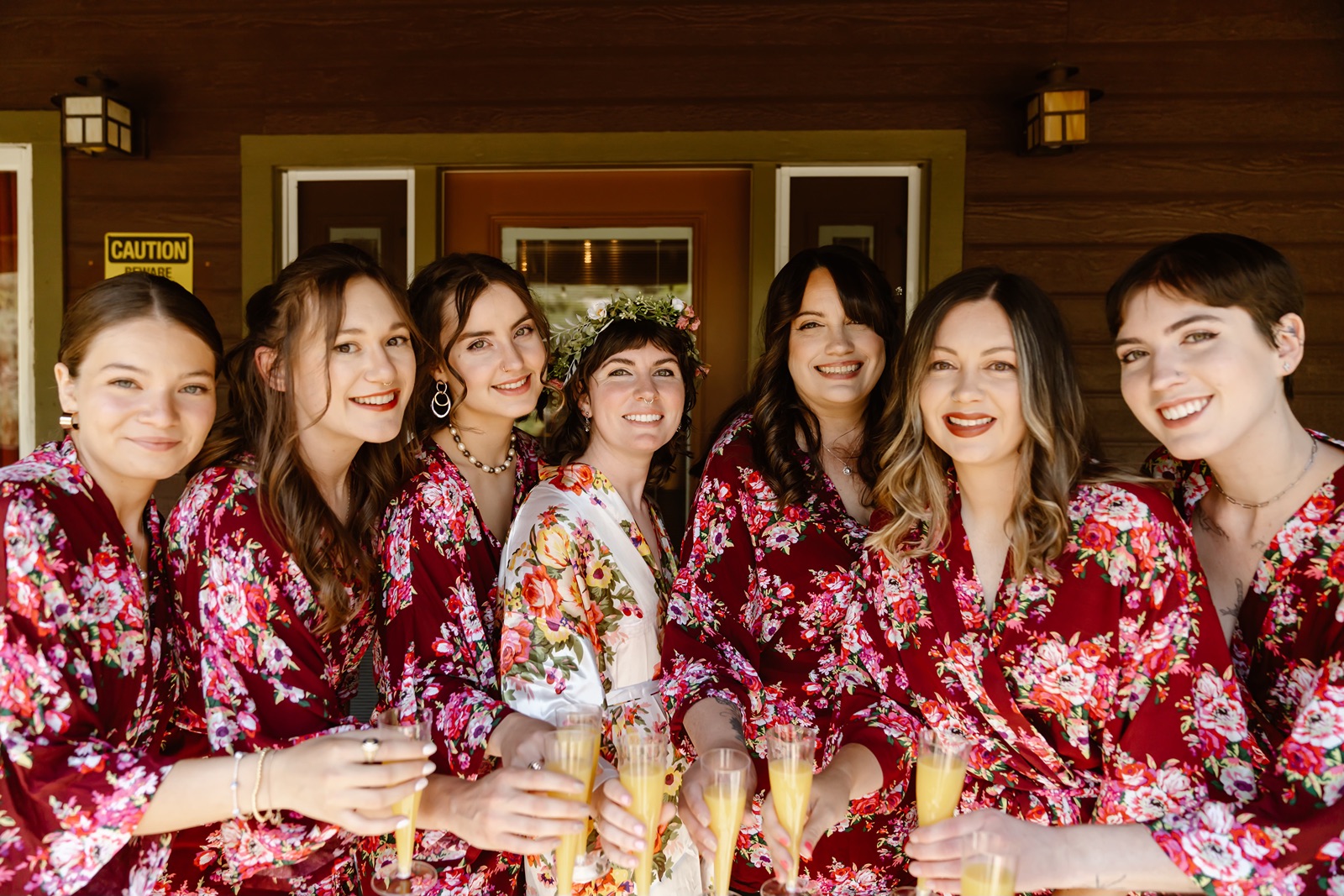 Bride and bridesmaids got ready for the Convict Lake Resort wedding.