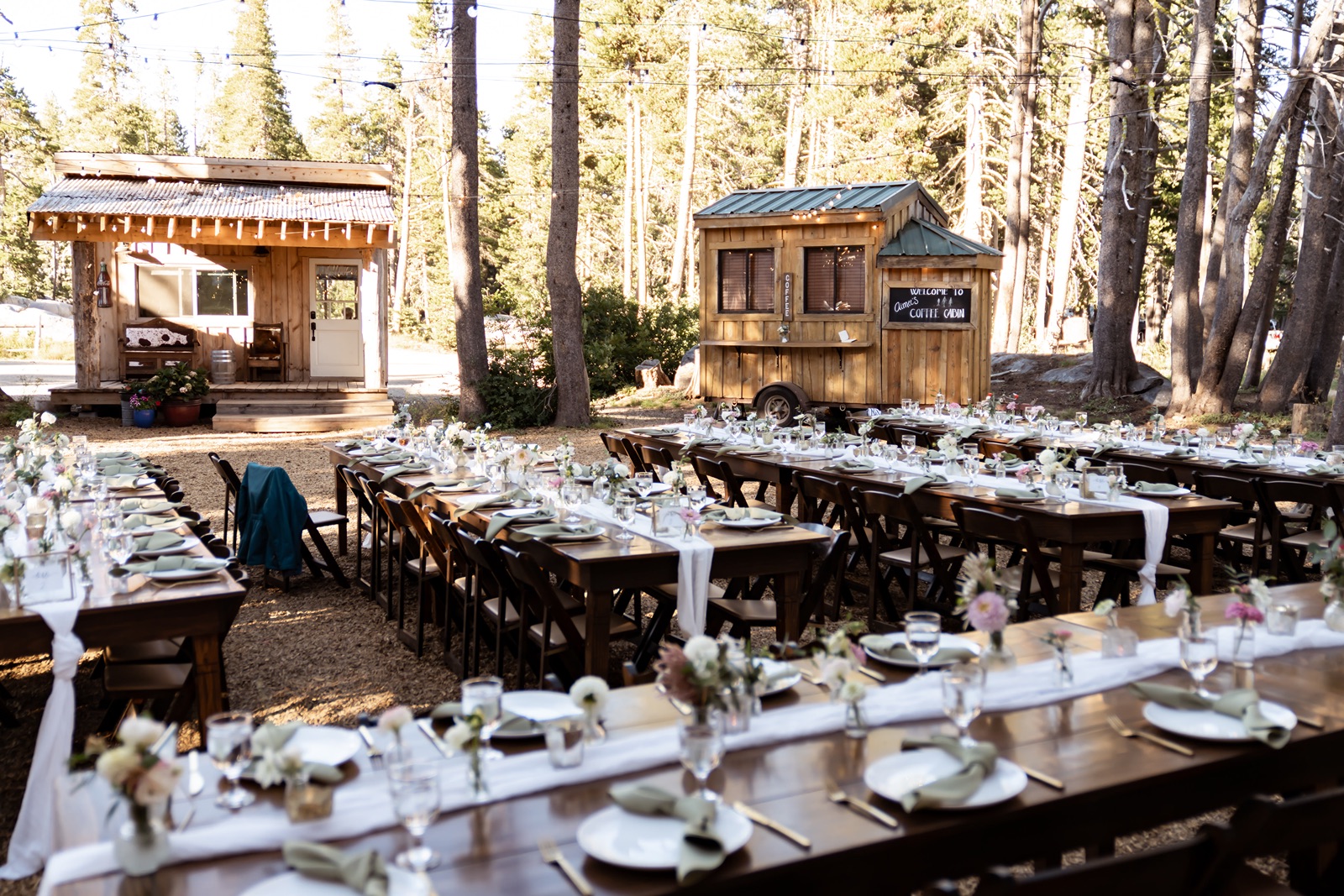 Wedding reception setup at the Hideout at Kirkwood wedding