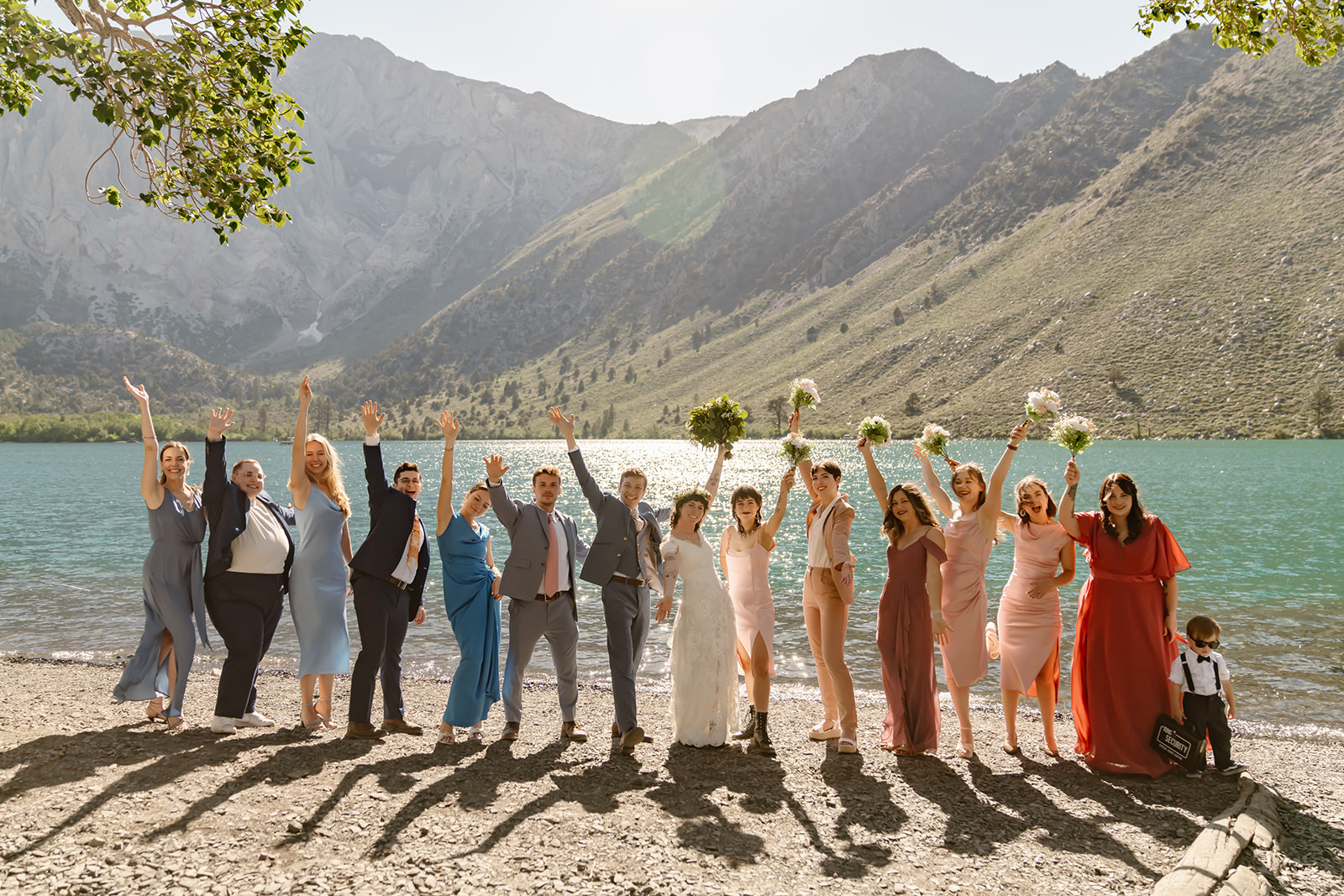 Wedding party at the Convict Lake Resort wedding