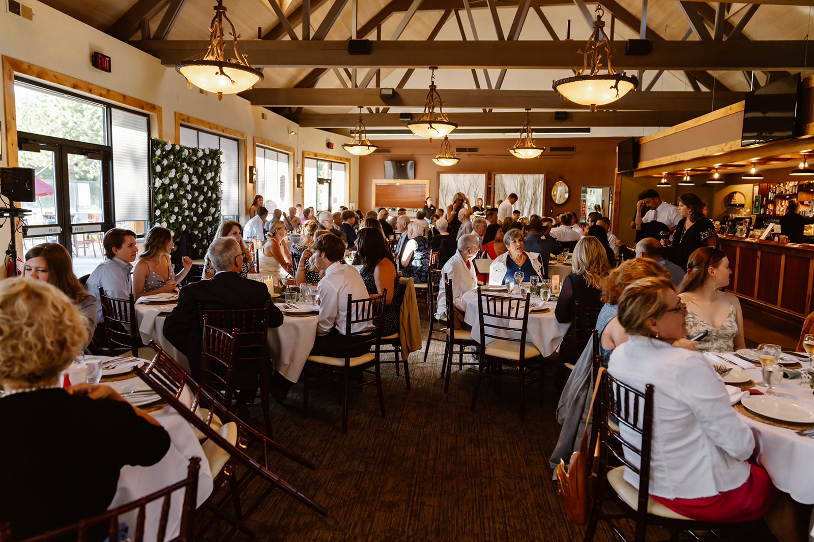 Indoor wedding reception at Lake Tahoe Golf Course