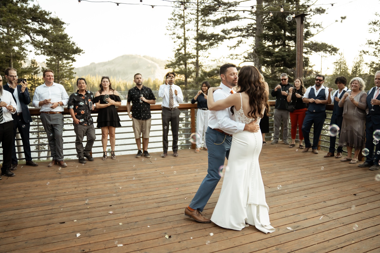 Bride and groom have their first dance