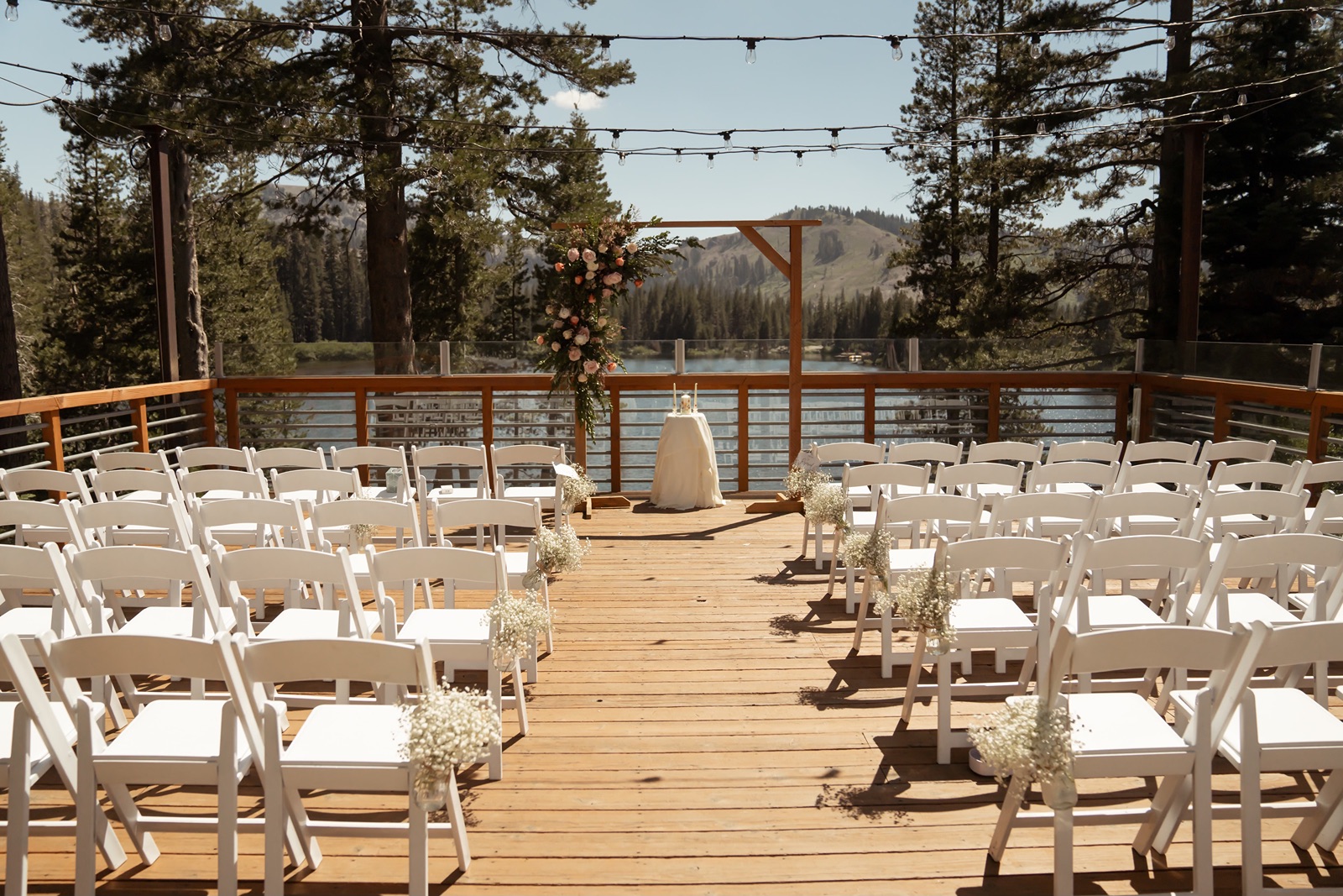 Outdoor wedding ceremony at the Truckee wedding venue