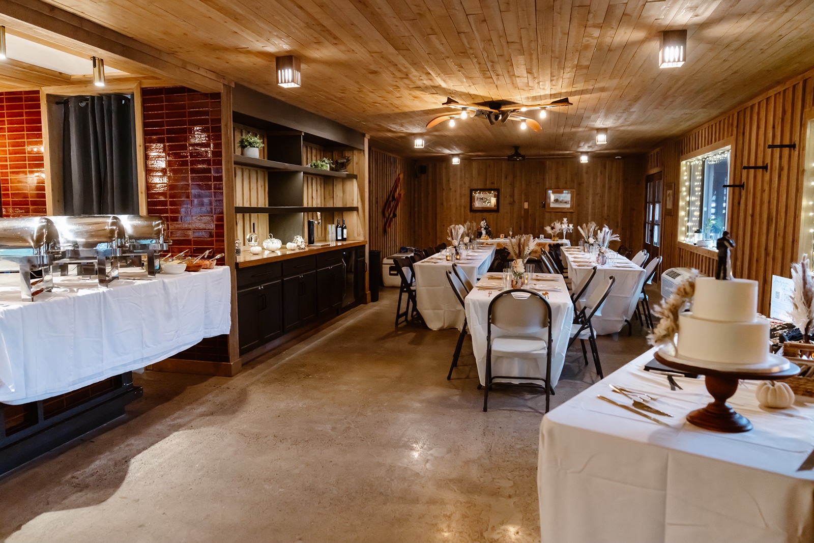 Wedding reception set up at Station House Inn