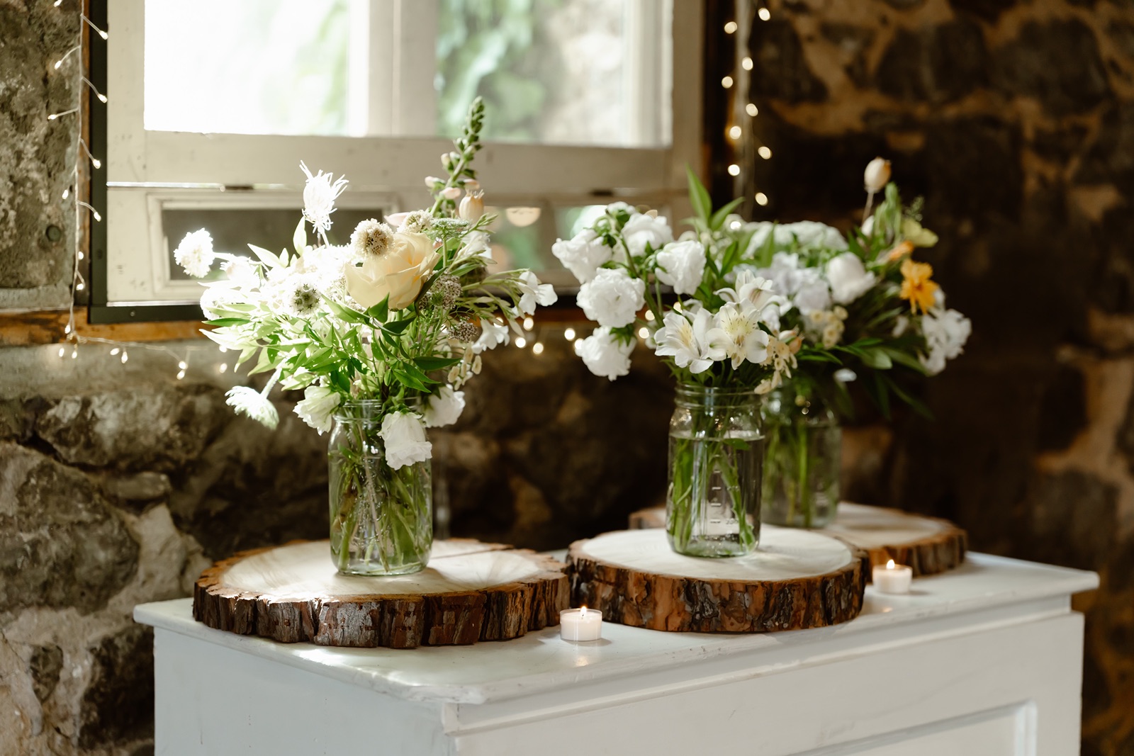 Wedding flowers at the Miners Foundry wedding