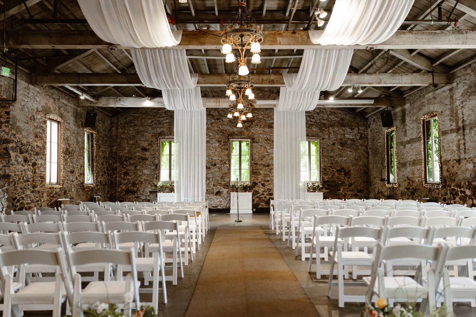 Ceremony set up at Miners Foundry