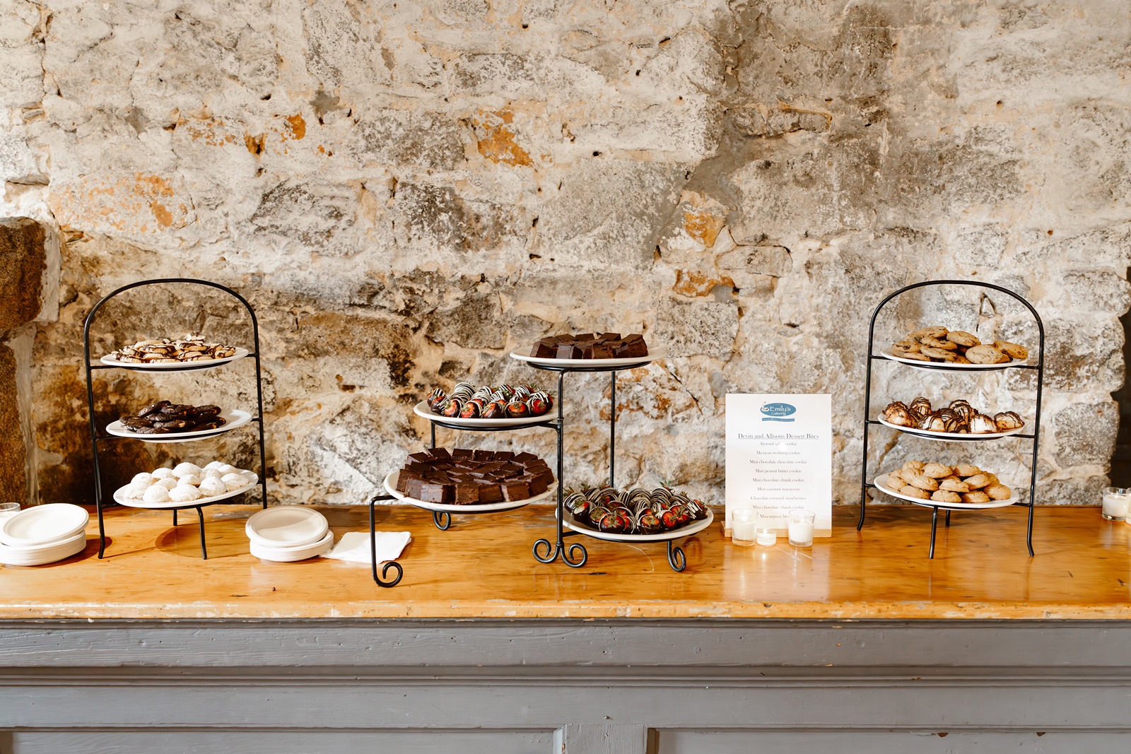 Dessert table at the Miners Foundry wedding