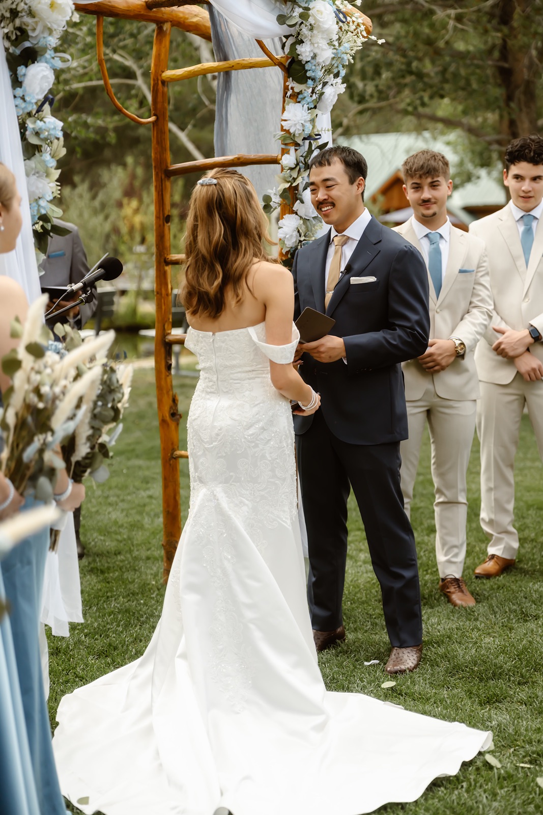 Bride and groom say vows at their Double Eagle Resort wedding