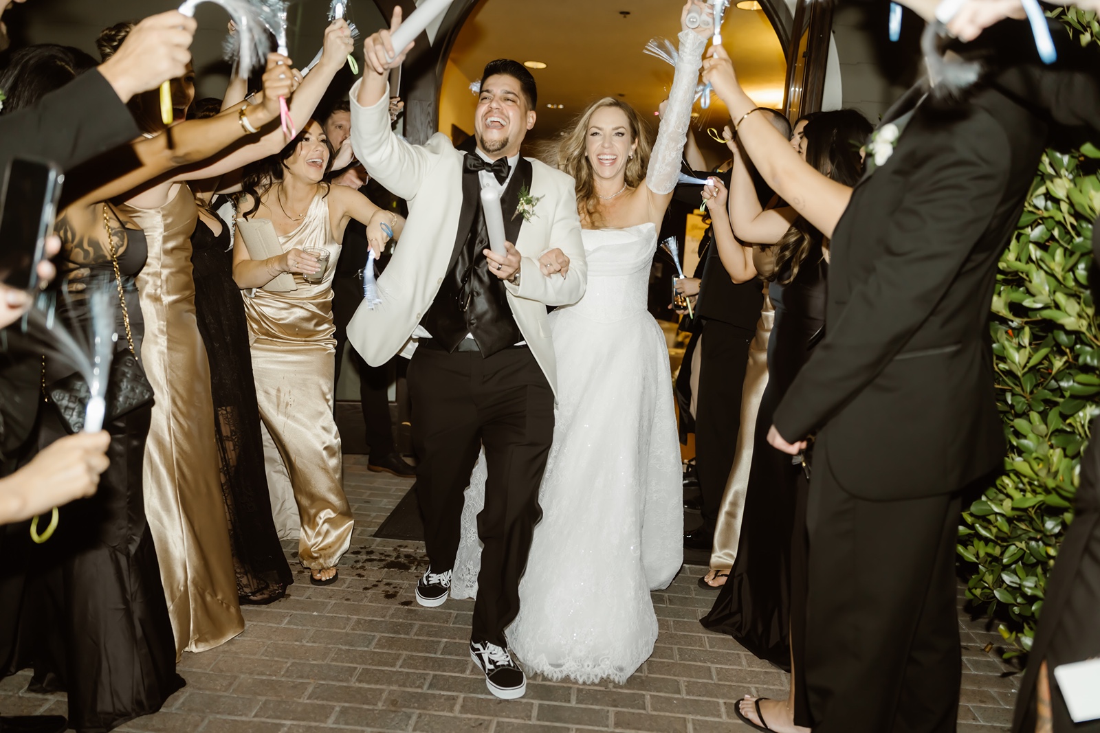 Bride and groom exit their Stonetree Estate wedding