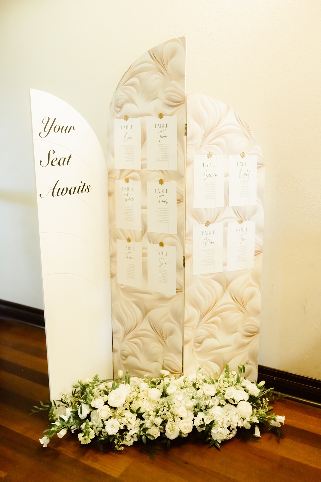 Seating chart for the Stonetree Estate wedding